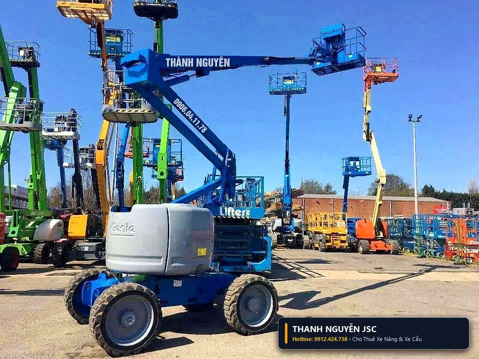 Cho thuê xe nâng người Boom Lift cần gập vươn cao tại Bắc Giang - ASIA-APPOLO